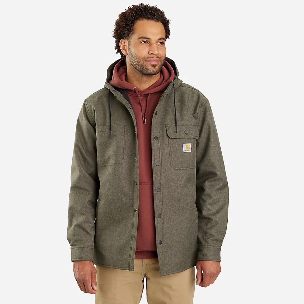 Carhartt Men's XXL Rain Defender Jacket Hooded Olive Green